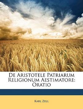 Paperback de Aristotele Patriarum Religionum Aestimatore: Oratio [Latin] Book