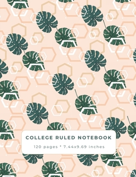 College Ruled Notebook: A Tropical Abstract Composition School Notebook