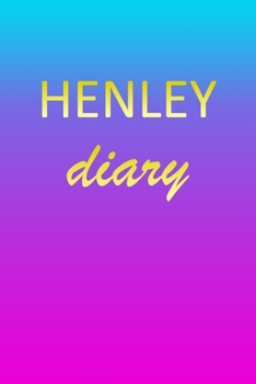 Henley: Journal Diary | Personalized First Name Personal Writing | Letter H Blue Purple Pink Gold Effect Cover | Daily Diaries for Journalists & ... Taking | Write about your Life & Interests
