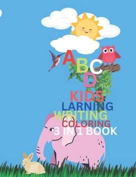 Paperback ABCD kids Learning/Writing/Coloring 3 in 1 Book