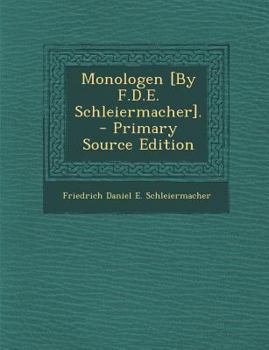 Paperback Monologen [By F.D.E. Schleiermacher]. [Portuguese] Book