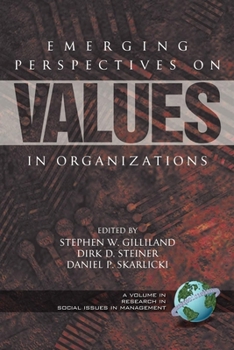 Hardcover Emerging Perspectives on Values in Organizations Book