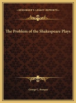 Hardcover The Problem of the Shakespeare Plays Book