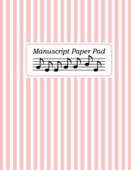 Paperback 12 Staff Manuscript Paper Pad: Music writing notebook, Blank sheet music journal, Songwriting - Original line pattern cover - pink Book