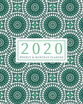 Paperback 2020 Planner Weekly & Monthly Planner: Green Geometric Jan 1, 2020 - Dec 31, 2020 Agenda - Large Writing Calendar - A Year at A Glance - Inspirational Book