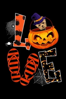 Paperback Le: Love Yorkshire Terrier Dog Pumpkin Halloween Costume Gift Journal/Notebook Blank Lined Ruled 6x9 100 Pages Book