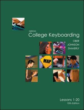 Hardcover Gregg College Keyboarding Lessons 1-20: Tenth Edition Book