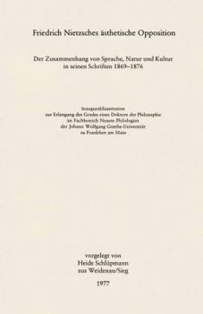 Hardcover Friedrich Nietzsches Ästhetische Opposition [German] Book