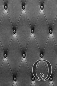 O: Writing Journal Notebook Personalized with Black Monogram Initial Letter on a Dramatic Charcoal Gray Diamond Shape Tufted background. (6"x9" 110 Blank Lined Pages with Space for Date)