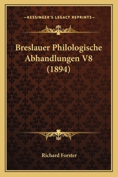 Paperback Breslauer Philologische Abhandlungen V8 (1894) [Latin] Book