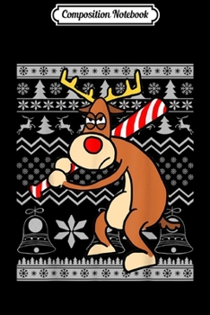 Composition Notebook: Ugly Sweater Reindeer Baseball Softball Batter Funny Xmas  Journal/Notebook Blank Lined Ruled 6x9 100 Pages