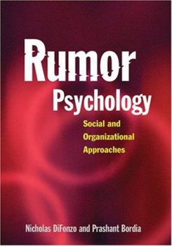 Hardcover Rumor Psychology: Social and Organizational Approaches Book