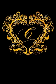 Paperback C: Letter C Initial Monogram Notebook - Gold Heart Ornament Frame on Black College Ruled Notebook, Writing Pad, Journal o Book