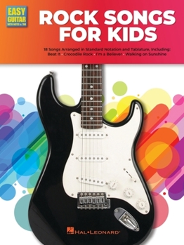 Paperback Rock Guitar Songs for Kids: Easy Guitar with Notes & Tab Songbook Book