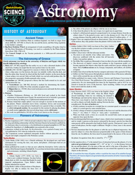 Misc. Astronomy: Quickstudy Laminated Reference Guide to Space, Our Solar System, Planets and the Stars Book