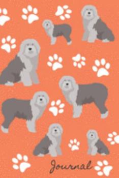 Journal: Anxiety Journal and Coloring Book 6x9 90 Pages Positive Affirmations Mandala Coloring Book - Old English Sheepdog Coral Cover