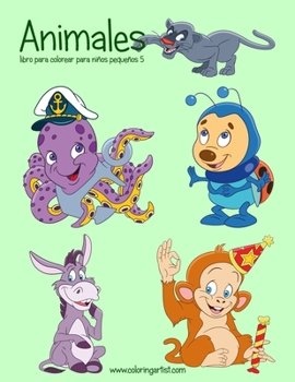 Paperback Animales libro para colorear para niños pequeños 5 [Spanish] Book