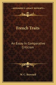 Paperback French Traits: An Essay In Comparative Criticism Book