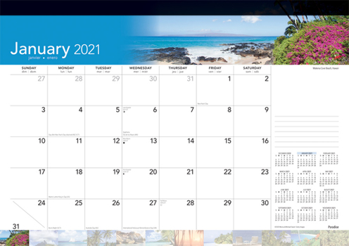 Calendar Paradise 2021 Desk Pad 17x12 Book