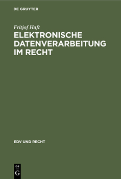 Hardcover Elektronische Datenverarbeitung Im Recht [German] Book