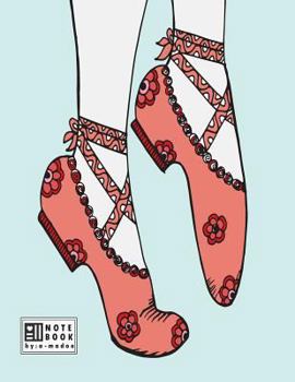 Notebook by a madoo: Ballet shoe on blue cover and Dot Graph Line Sketch pages, Extra large (8.5 x 11) inches, 110 pages, White paper, Sketch, Draw and Paint