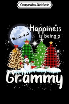 Paperback Composition Notebook: Happiness Is Being A Grammy Christmas Tree Leopard Plaid Journal/Notebook Blank Lined Ruled 6x9 100 Pages Book