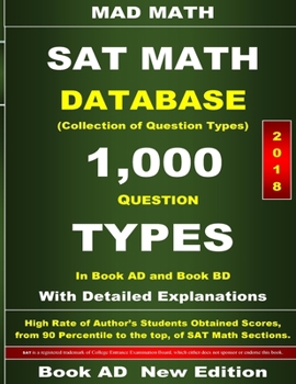 Paperback 2018 SAT Math Database Book AD Book