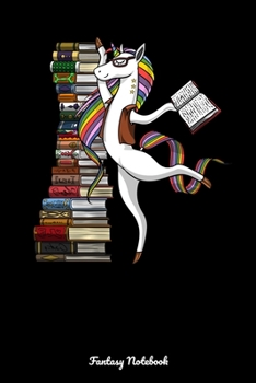 Paperback Fantasy Notebook: Unicorn Librarian Notebook Book