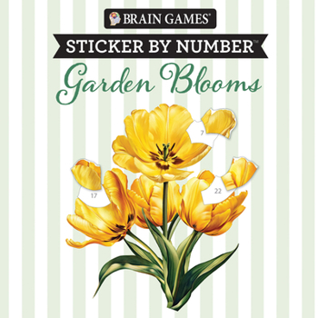Paperback Brain Games - Sticker by Number Compact Edition: Garden Blooms 7x7 Inches Travel Size Activity Book for Adults & Kids 7+ Book