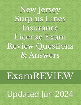 Paperback New Jersey Surplus Lines Insurance License Exam Review Questions & Answers Book