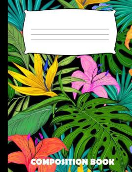 Paperback Composition Book: Palm Composition Notebook Wide Ruled Book