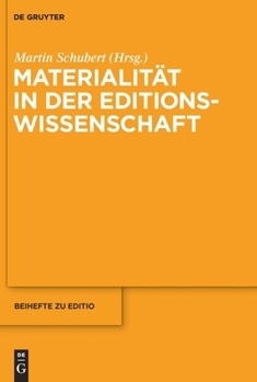 Hardcover Materialität in Der Editionswissenschaft [German] Book