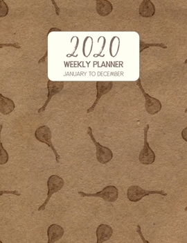 Paperback 2020 Weekly Planner January to December: Dated Diary With To Do Notes & Inspirational Quotes - Portuguese Guitarra Book