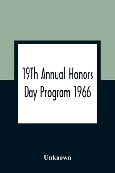 Paperback 19Th Annual Honors Day Program 1966 Book