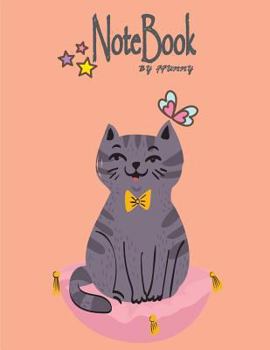 Paperback Notebook By FFunny: Grey cat on orange cover and Dot Graph Line Sketch pages, Extra large (8.5 x 11) inches, 110 pages, White paper, Sketc Book