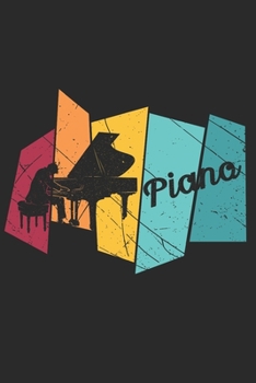 Notizbuch: Klavier Piano Notebook A5 liniert I Geschenk für Pianisten I Keyboard Instrument Tagebuch oder Journal I Vintage Retro Musiker Notizheft (German Edition)