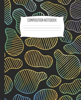 Composition Notebook: Wide Ruled Notebook  Abstract Organic Watercolor Lined Cells Lined School Journal | 100 Pages | 7.5" x 9.25" | Children Kids Girls Teens Women | Perfect For School