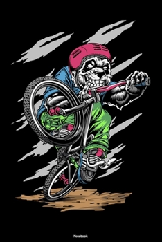 Notebook: Panda Bear Mountain Bike Journal Downhill Racing Bicycle Composition Book Funny Gift