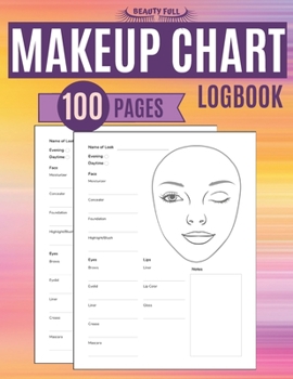 Paperback Makeup Chart Logbook 100 Pages Book