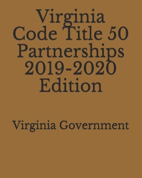 Paperback Virginia Code Title 50 Partnerships 2019-2020 Edition Book