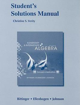 Paperback Student's Solutions Manual Elementary and Intermediate Algebra: Concepts and Applications Book