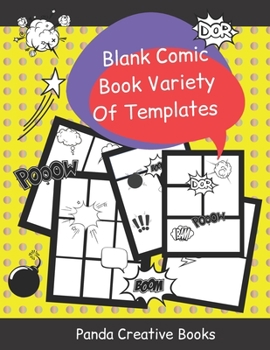 Paperback Blank Comic Book Variety Of Templates: Blank Comic Books For Kids - Black Background - Large Size 8,5" x 11" Book