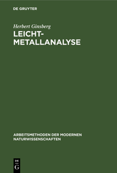 Hardcover Leichtmetallanalyse [German] Book