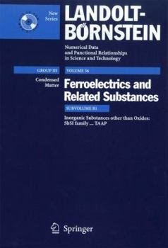 Hardcover Inorganic Substances Other Than Oxides. Sbsi Family...Taap Book