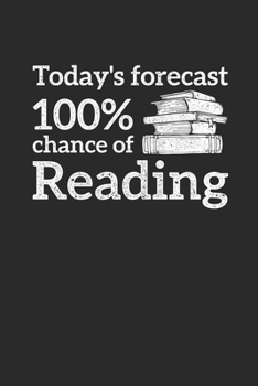 Paperback 100% Chance Of Reading: Graph Paper Notebook (6" x 9" - 120 pages) Reader Themed Notebook for Daily Journal, Diary, and Gift Book