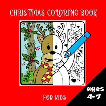 Paperback Christmas coloring book for kids ages 4-7 Book