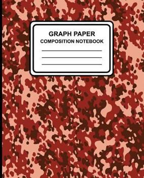 Paperback Graph Paper Composition Notebook: Camouflage (Red), 7.5" x 9.25", Graph Paper / Grid Notebook, 100 Pages, Professional Binding Book