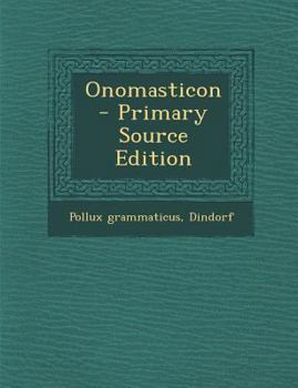 Paperback Onomasticon [Greek] Book