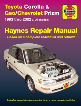 Paperback Toyota Corolla & Geo/Chevrolet Prizm 1993 Thru 2002 Haynes Repair Manual Book