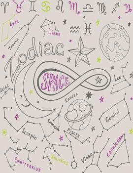 Paperback Zodiac space: Zodiac space on grey cover and Dot Graph Line Sketch pages, Extra large (8.5 x 11) inches, 110 pages, White paper, Ske Book